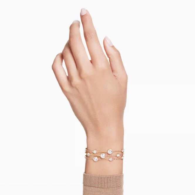 Imber Wide Bracelet with Round-Cut White Crystal in Gold - Image 4