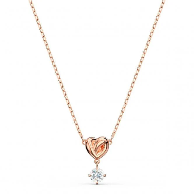 Lifelong Heart Pendant Necklace in Rose Gold, 38cm