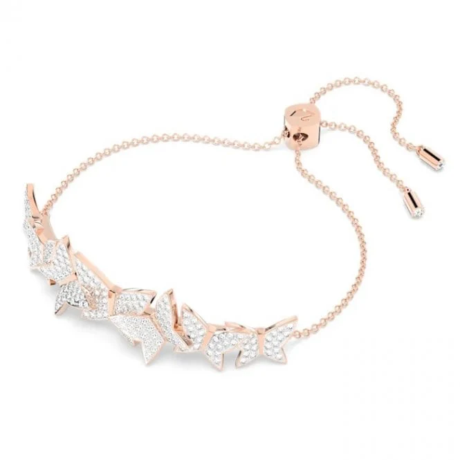 Lilia Butterfly Bracelet with White Crystal in Rose Gold - Image 2