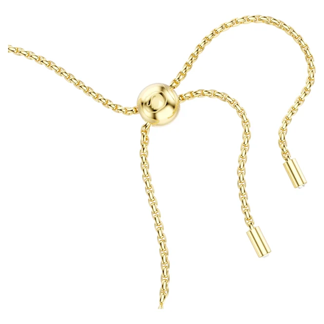 Matrix Tennis Bracelet with Round-Cut White Crystal in Gold - Image 3