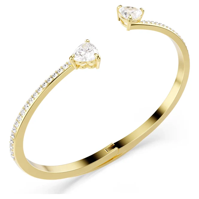 Mesmera Heart Bangle with White Crystal in Gold - Image 2