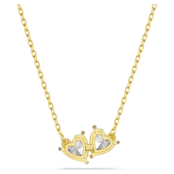Mesmera Heart Necklace with White Crystal in Gold - Image 3