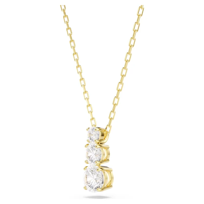 Stilla Attract Pendant Necklace with Round-Cut White Crystal in Gold