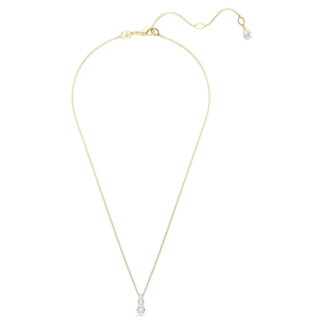 Stilla Attract Pendant Necklace with Round-Cut White Crystal in Gold - Image 3