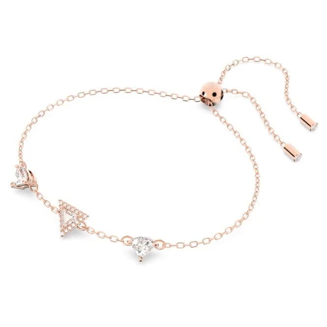 Stilla Bracelet with Triangle-Cut White Crystal in Rose Gold - Image 2