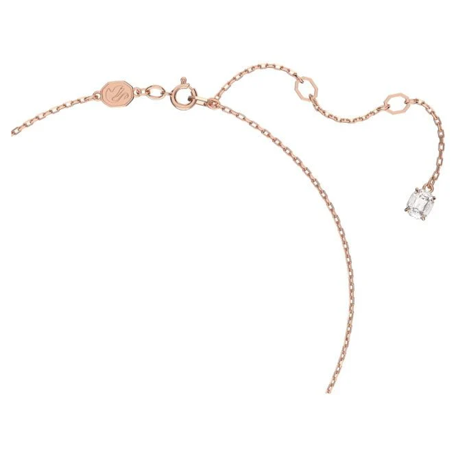 Stilla Pendant Necklace with Round-Cut White Crystal in Rose Gold - Image 3