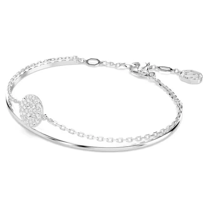 Sublima Bangle with White Crystal in Rhodium Silver - Image 2