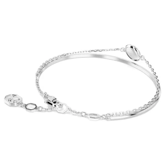Sublima Bangle with White Crystal in Rhodium Silver - Image 3
