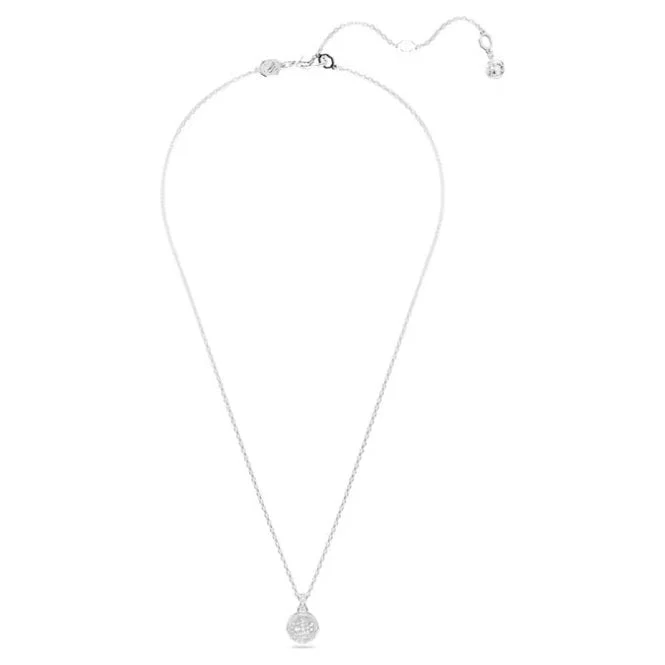 Sublima Pendant Necklace with White Crystal in Rhodium Silver - Image 2