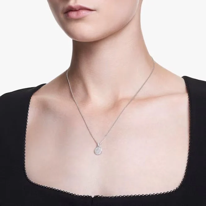 Sublima Pendant Necklace with White Crystal in Rhodium Silver - Image 4