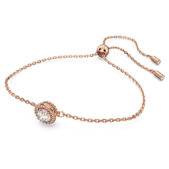 Una Bracelet with Round-Cut White Crystal Pave in Rose Gold - Image 2