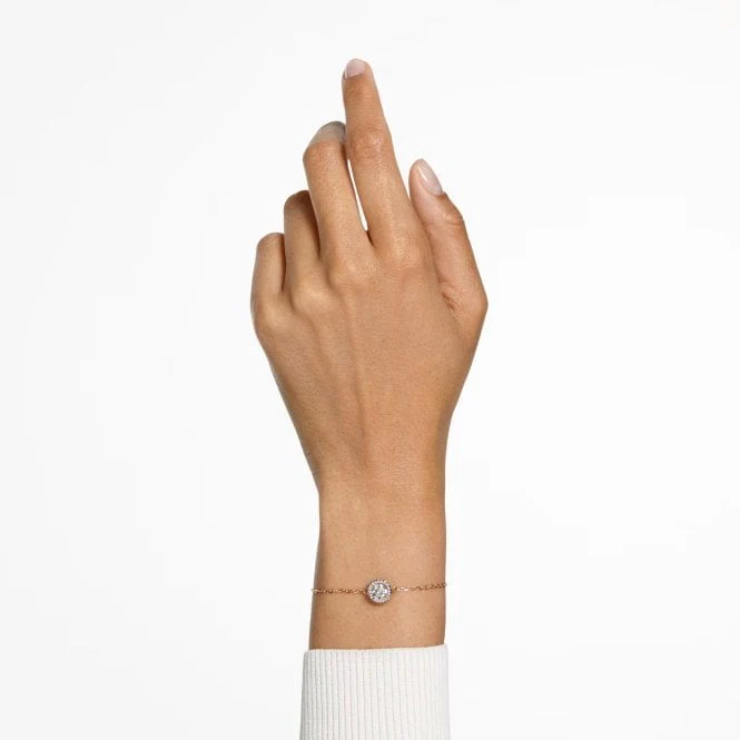 Una Bracelet with Round-Cut White Crystal Pave in Rose Gold - Image 4