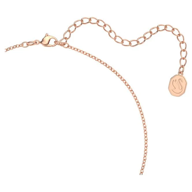Una Necklace & Earrings Set with Octagon-Cut Pink Crystal in Rose Gold - Image 3