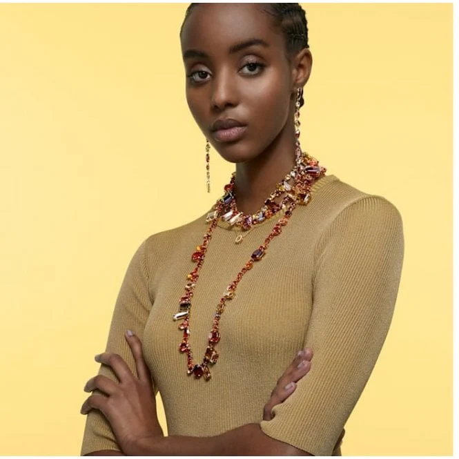 Una Octagon Cut Pendant Necklace with Yellow Crystal in Gold - Image 4